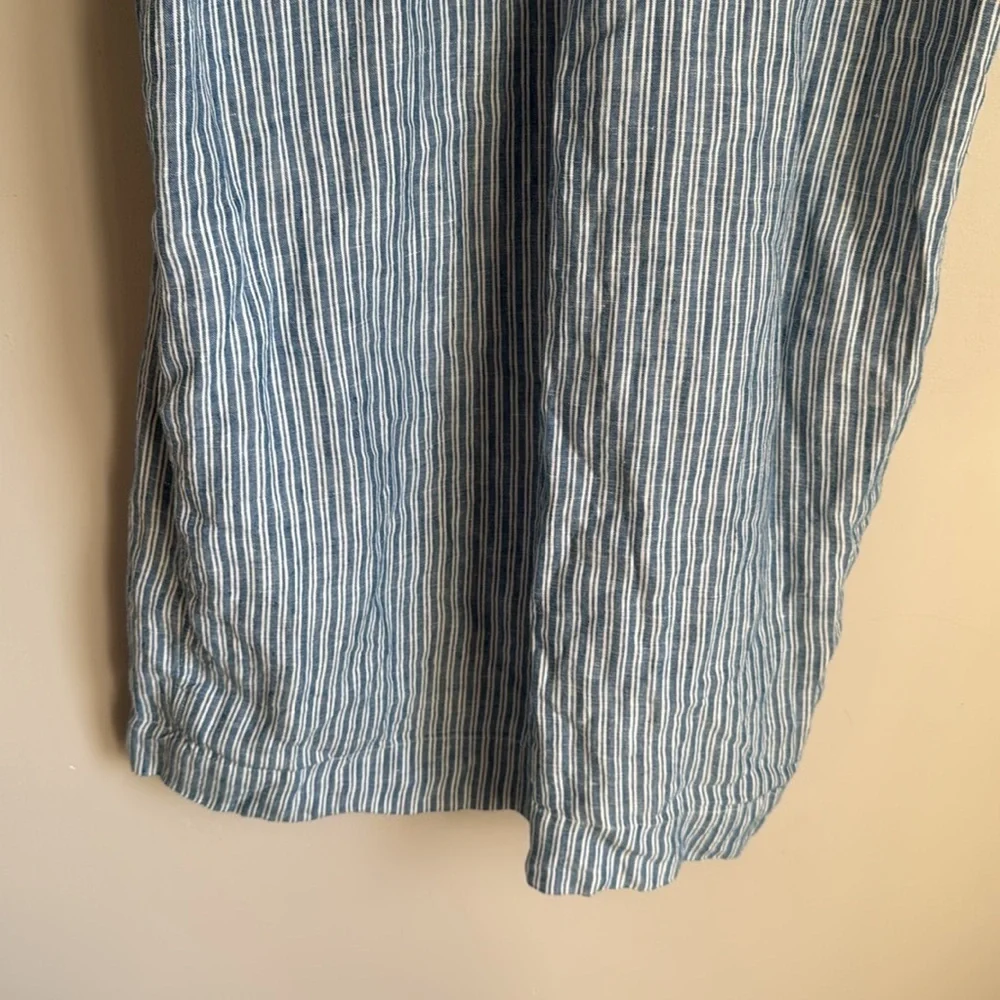 Faherty Gemina Blue Striped Linen Mini Dress XS